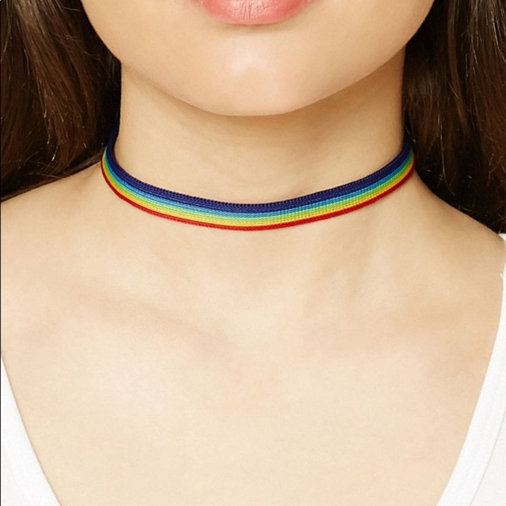 forever 21 rainbow choker